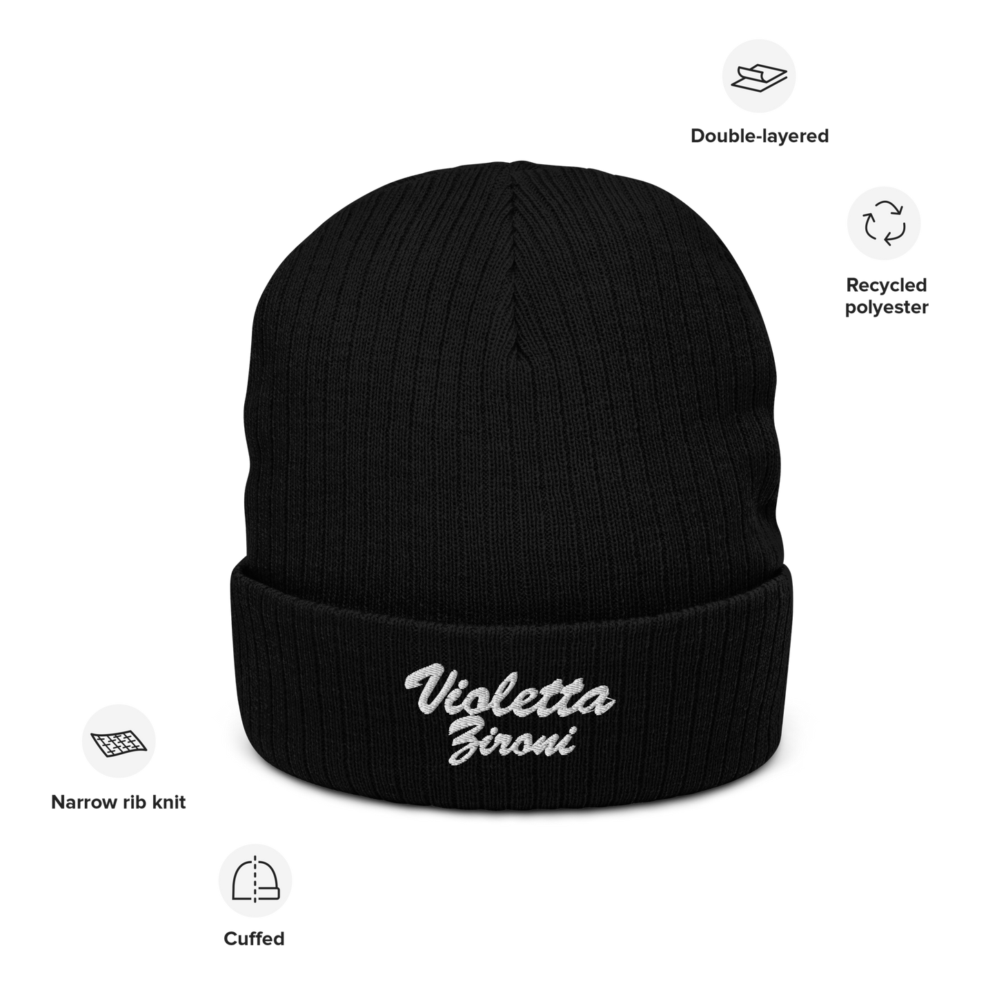 Violetta Zironi Ribbed Beanie