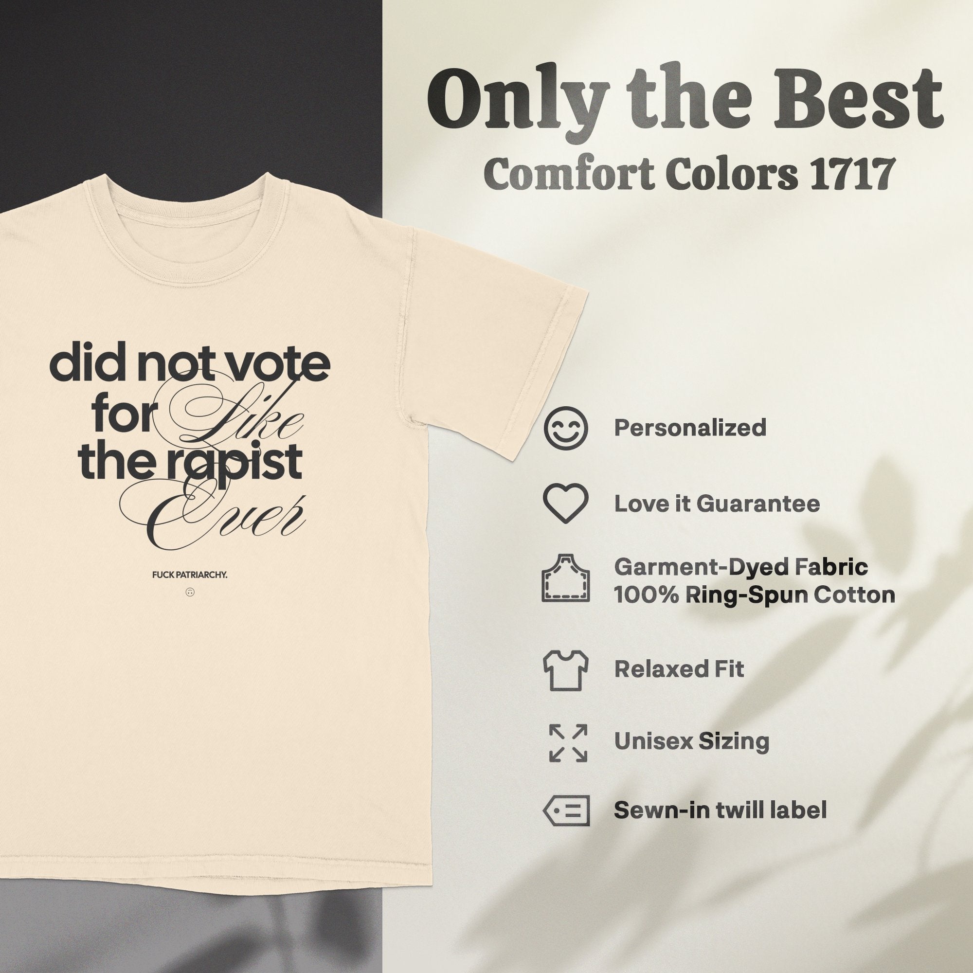 a t - shirt that says, did not vote for the repist?