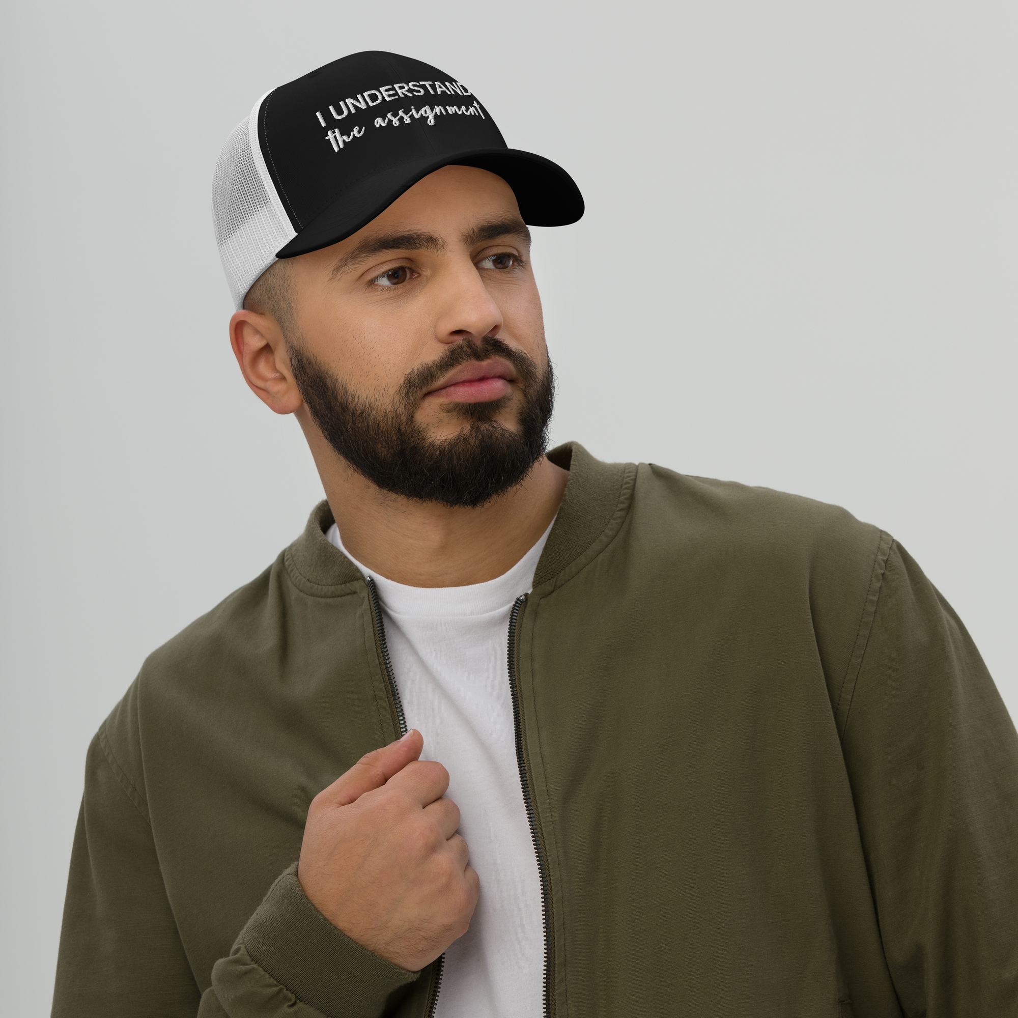 I Understand the Assignment Script Trucker Hat