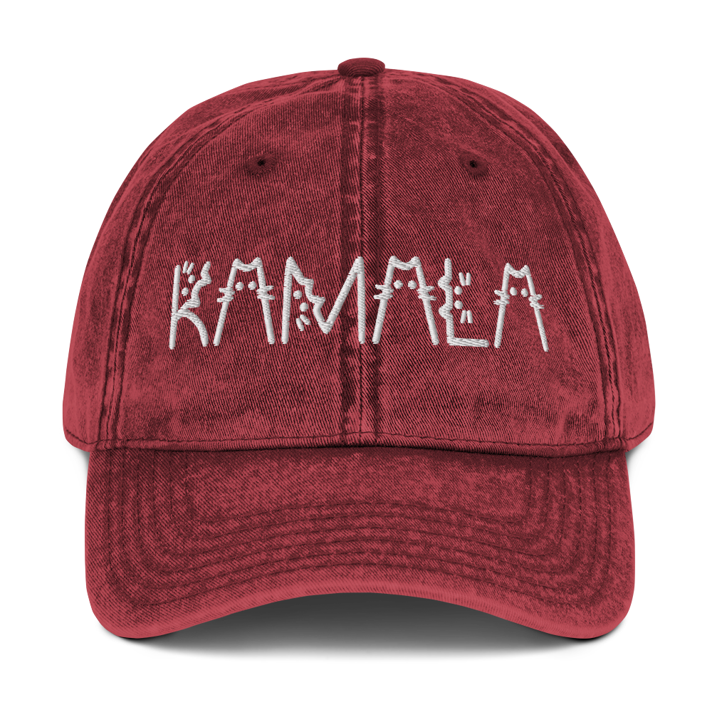 Kamala Cat Alphabet Vintage Dad Hat