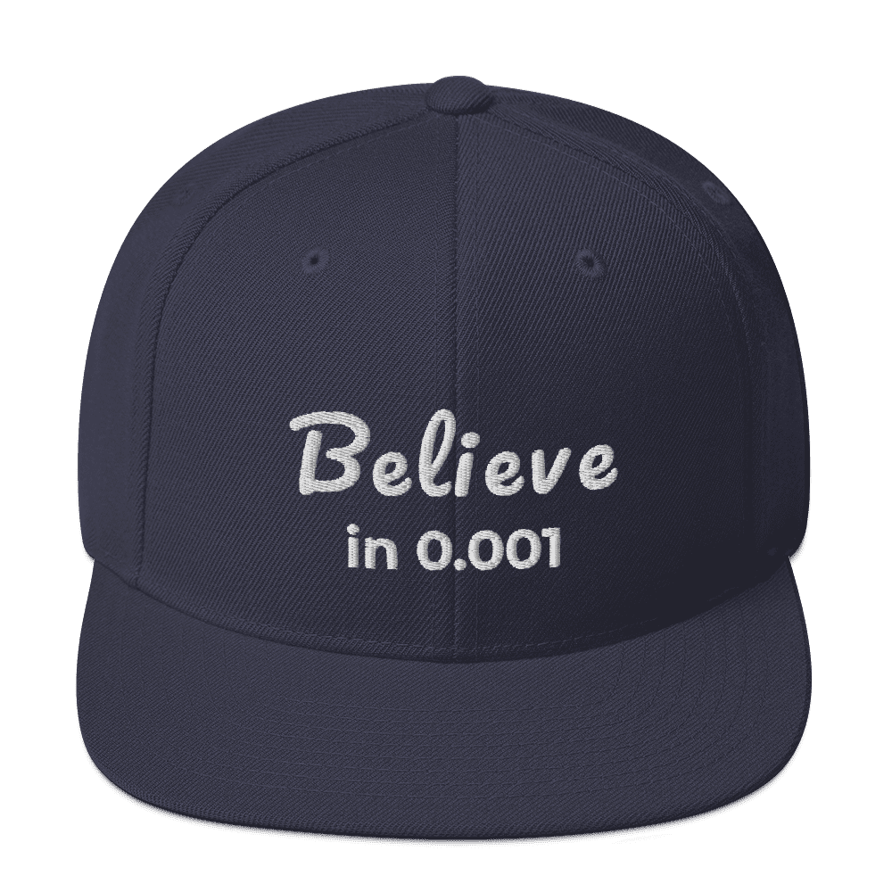 Believe in 0.001 Snapback Hat - Not Zero Yet