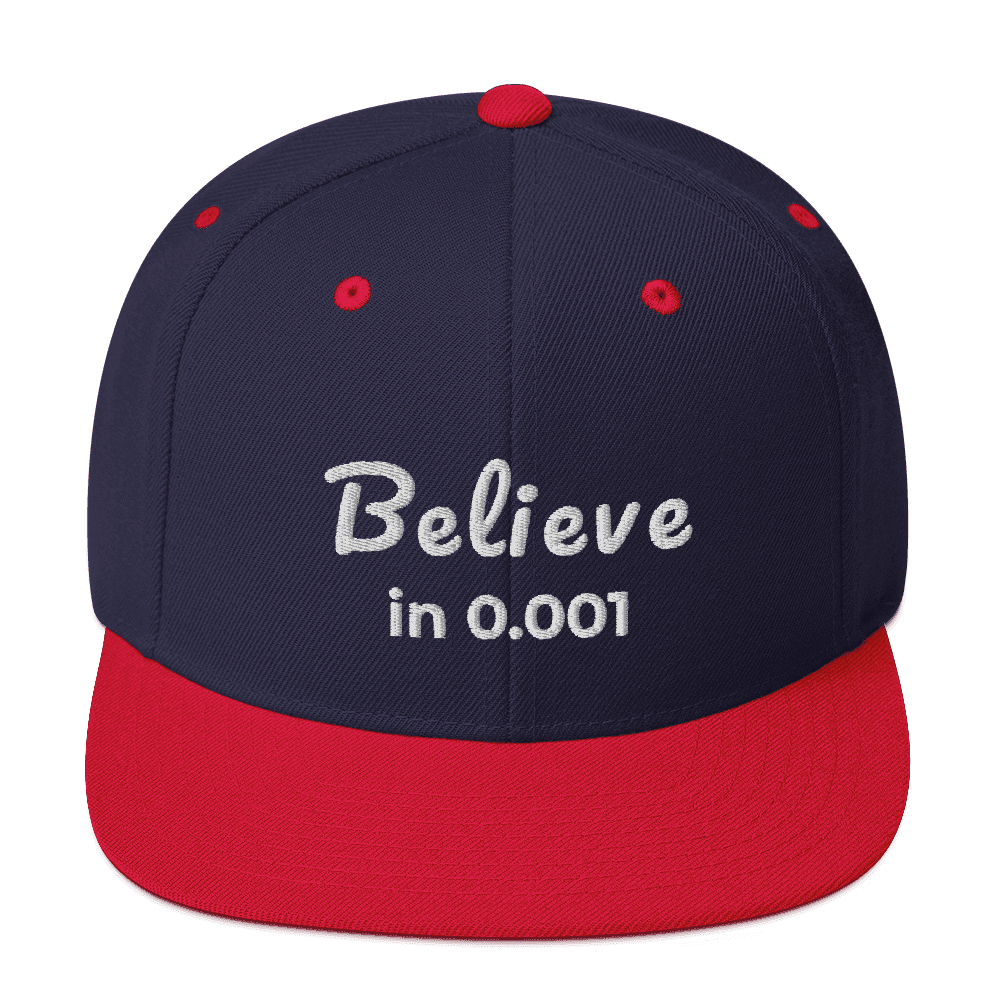 Believe in 0.001 Snapback Hat - Not Zero Yet