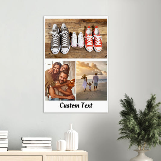 Custom 3 Photo Collage & Text Poster